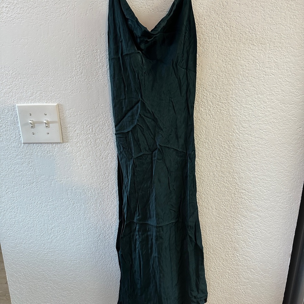 Zara Small Silk Green Women's Dress